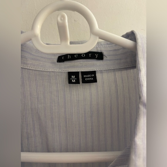 Theory Rilis Hour Striped Button Down Size M - Picture 2 of 6